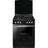 Image de Amica - CuisiniÃ¨re 3 foyers gaz + 1 Ã©lectrique four multifonctions pyrolyse 77l largeur 60cm noir acm7037rn