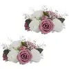 Image de Magnifique Ensemble de Roses Artificielles Bicolores - ÃlÃ©gance Florale Ã  Domicile