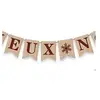 Image de BanniÃ¨re de dÃ©coration - NIKCORP - Joyeux NoÃ«l - Vintage - Lin naturel - 2M