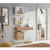 Image de Ensemble meuble mural Easy III - L 100 x P 30 x H 170 cm - Marron et blanc