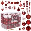 Image de Boule d'arbre de NoÃ«l - SPRINGOSÂ® - 153 piÃ¨ces - Incassables - Rouge - Plastique