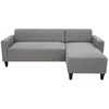 Image de CanapÃ© d'angle fixe 4 places BOB - Tissu souris - RÃ©versible - L 197 x P 117 x H 65 cm