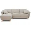 Image de CanapÃ© d'angle convertible rÃ©versible 3-4 places CLAUDIUS - Tissu Beige - Coffre de rangement - L 244 x P 158 x H 95 cm