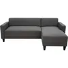 Image de CANAPÃ D'ANGLE FIXE 4 PLACES BOB - TISSU ANTHRACITE - RÃVERSIBLE - L 197 X P 117 X H 65 CM