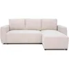 Image de CanapÃ© d'angle convertible rÃ©versible 3-4 places PHARELL - Velours cÃ´telÃ© beige - Coffre de rangement - L 230x P 155 x H 95 cm