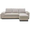 Image de CanapÃ© d'angle convertible rÃ©versible VALDO 3 a 4 places - Tissu Beige - Tablette avec USB - Coffre + Pouf - L247xP143xH86 cm