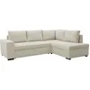 Image de CanapÃ© d'angle convertible rÃ©versible NIRVANA 4 a 5 places - Tissu velours cÃ´telÃ© perle - Coffre de rangement - L247 x P 183 x H 87
