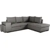 Image de CanapÃ© d'angle convertible rÃ©versible 4 places MITCHELL - Tissu Anthracite - L 247 x P 91 x H 205 cm - Coffre de rangement