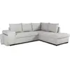 Image de CanapÃ© d'angle convertible rÃ©versible 4 places MITCHELL - Tissu Gris - L 247 x P 91 x H 205 cm - Coffre de rangement