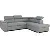 Image de CanapÃ© d'angle convertible rÃ©versible avec coffre - 5 places - DAYTONA - Tissu gris - 260 x 77 / 94 x 216 cm