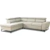 Image de CanapÃ© d'angle convertible rÃ©versible avec coffre - 5 places - KASIMIR - Tissu beige - 258 x 79/98 x 219 cm