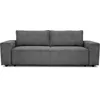 Image de CanapÃ© fixe 4 places - JOSH - Velours cotelÃ© anthracite - 241 x 86 x 88 cm