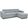Image de CanapÃ© d'angle convertible reversible avec coffre - 4 personnes - VICOMTE - Tissu gris - 237 x 76/88 x 167 cm