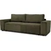 Image de CanapÃ© convertible 3 places - JOSH - Tissu Lincoln Kaki - Coffre de rangement - 239 x 86 x 85 cm