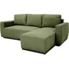 Image de CanapÃ© d'angle convertible rÃ©versible 3 / 4 places - PHARELL - Tissu velours cÃ´telÃ© Kaki - Coffre - 224 x 155 x 85 cm