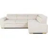 Image de CanapÃ© d'angle convertible rÃ©versible - 4/5 places - KELIO - Velours cÃ´telÃ© beige - 245 x 184 x 77/87cm
