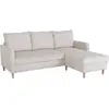 Image de CanapÃ© d'angle fixe - 3 places - CHIPY - Tissu Lincoln Perle - Pieds bois nature - 192 x 82 x 138 cm