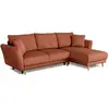 Image de CanapÃ© d'angle convertible rÃ©versible - 3 / 4 places - CLAUDIUS - Tissu Velours cÃ´telÃ© Terracotta - Coffre - 244 x 158 x 86 cm