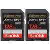 Image de 2PCS Carte mémoire SD SDXC 128 Go SanDisk Extreme Pro SDXC UHS-I U3 Class10 jusqu'à 200Mb/s
