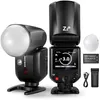 Image de NEEWER Z2-C Flash Speedlite TTL TÃªte Ronde 2,4G Compatible avec Canon, HSS 76W 1/8000s avec Diffuseur, 2 Lampes Pilotes, Nouvelle Interface Utilisateur, SÃ©lecteur TCM TTL/M, 3000mAh 600 Flash