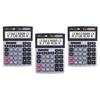 Image de Deli Lot De 3 Calculatrices Bureau MÃ©tallique 12 Chiffres Dual Power