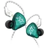 Image de Ãcouteurs intra-auriculaires KZ-ZST X HIFI incurvÃ©s verts (sensibilitÃ© 107 dB)