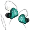 Image de Ãcouteurs intra-auriculaires KZ-ZST X HIFI incurvÃ©s avec microphone vert (intra-auriculaires - sensibilitÃ© de 107 dB)