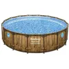 Image de Piscine hors sol ronde Power Steel SwimVista effet bois avec hublots - 488 x 122 cm
