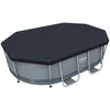 Image de Bâche De Protection Grise 3x2m Pour Piscine Ovale Hors Sol 300 X 200 Cm. Housse. Couverture