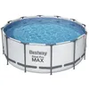 Image de Piscine tubulaire ronde grise steel pro max 366 x h122 cm - Avec filtre, couverture et Ã©chelle