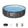 Image de Piscine hors sol ronde Steel Pro Max dÃ©cor bois 427 x 107 cm