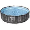 Image de Piscine hors sol ronde Steel Pro Max dÃ©cor bois 366 x 100 cm