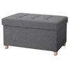 Image de Banc de rangement rembourrÃ© pliable, Gris FoncÃ©