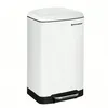 Image de Poubelle de cuisine, 30L, Poubelle en acier avec pÃ©dale, Couvercle et Seau IntÃ©rieur, Fermeture en douceur, Blanc