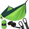 Image de Hamac Double De Camping Portable, Vert Clair + FoncÃ©