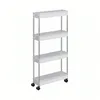 Image de Desserte Ã  roulettes, Chariot de rangement, ÃtagÃ¨re Roulante, 4 Niveaux, Gain de place, pour salle de bain, Cuisine, Bureau, 40 x 13,5 x 86 cm, Blanc