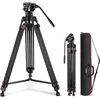 Image de NEEWER TrÃ©pied VidÃ©o Pro 74 pouces avec TÃªte Fluide, Plaque QR Compatible avec DJI RS Gimbal, TrÃ©pied Robuste avec PoignÃ©e TÃ©lescopique Base d'Escalade pour DSLR, Max. 17,6 lb/8 kg, TP74