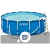 Image de Kit piscine tubulaire Intex Metal Frame ronde 4,57 x 1,22 m + 6 cartouches de filtration