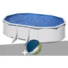 Image de Kit piscine acier blanc GrÃ© Atlantis ovale 5,27 x 3,27 x 1,32 m + BÃ¢che hiver