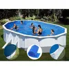 Image de Kit piscine acier blanc GrÃ© Bora Bora ovale 6,34 x 3,99 x 1,22 m + BÃ¢che hiver + BÃ¢che Ã  bulles + Tapis de sol