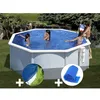 Image de Kit piscine acier blanc GrÃ© Bora Bora ronde 3,20 x 1,22 m + BÃ¢che hiver + BÃ¢che Ã  bulles