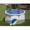 Image de Kit piscine acier blanc GrÃ© Fidji ronde 2,60 x 1,22 m + BÃ¢che hiver