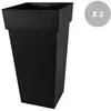 Image de Lot De 2 Pots De Fleur CarrÃ© Toscane 43 X H.80 Cm - Anthracite