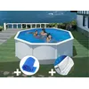 Image de Kit piscine acier blanc GrÃ© Fidji ronde 3,70 x 1,22 m + BÃ¢che Ã  bulles + Tapis de sol
