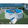 Image de Kit piscine acier blanc GrÃ© Fidji ronde 3,70 x 1,22 m + Tapis de sol