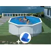 Image de Kit piscine acier blanc GrÃ© Fidji ronde 3,70 x 1,22 m + BÃ¢che Ã  bulles