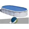 Image de Kit piscine acier blanc GrÃ© Atlantis ovale 9,20 x 5,05 x 1,32 m + BÃ¢che hiver