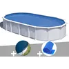 Image de Kit piscine acier blanc GrÃ© Atlantis ovale 10,20 x 5,75 x 1,32 m + BÃ¢che hiver + BÃ¢che Ã  bulles