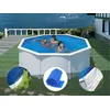 Image de Kit piscine acier blanc GrÃ© Fidji ronde 3,70 x 1,22 m + BÃ¢che hiver + BÃ¢che Ã  bulles + Tapis de sol