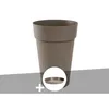 Image de Pot De Fleur Rond Toscane Ã 46 X H.65 Cm Taupe + Soucoupe - Eda
